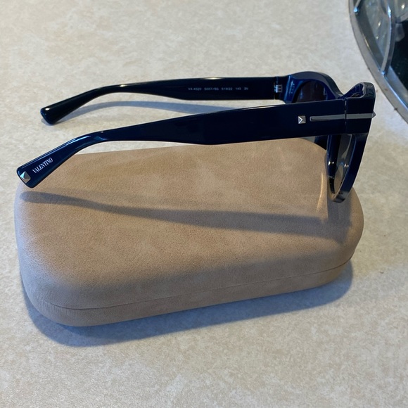 Valentino Blue Ice Havana Gray Frame Sunglasses - Picture 3 of 8